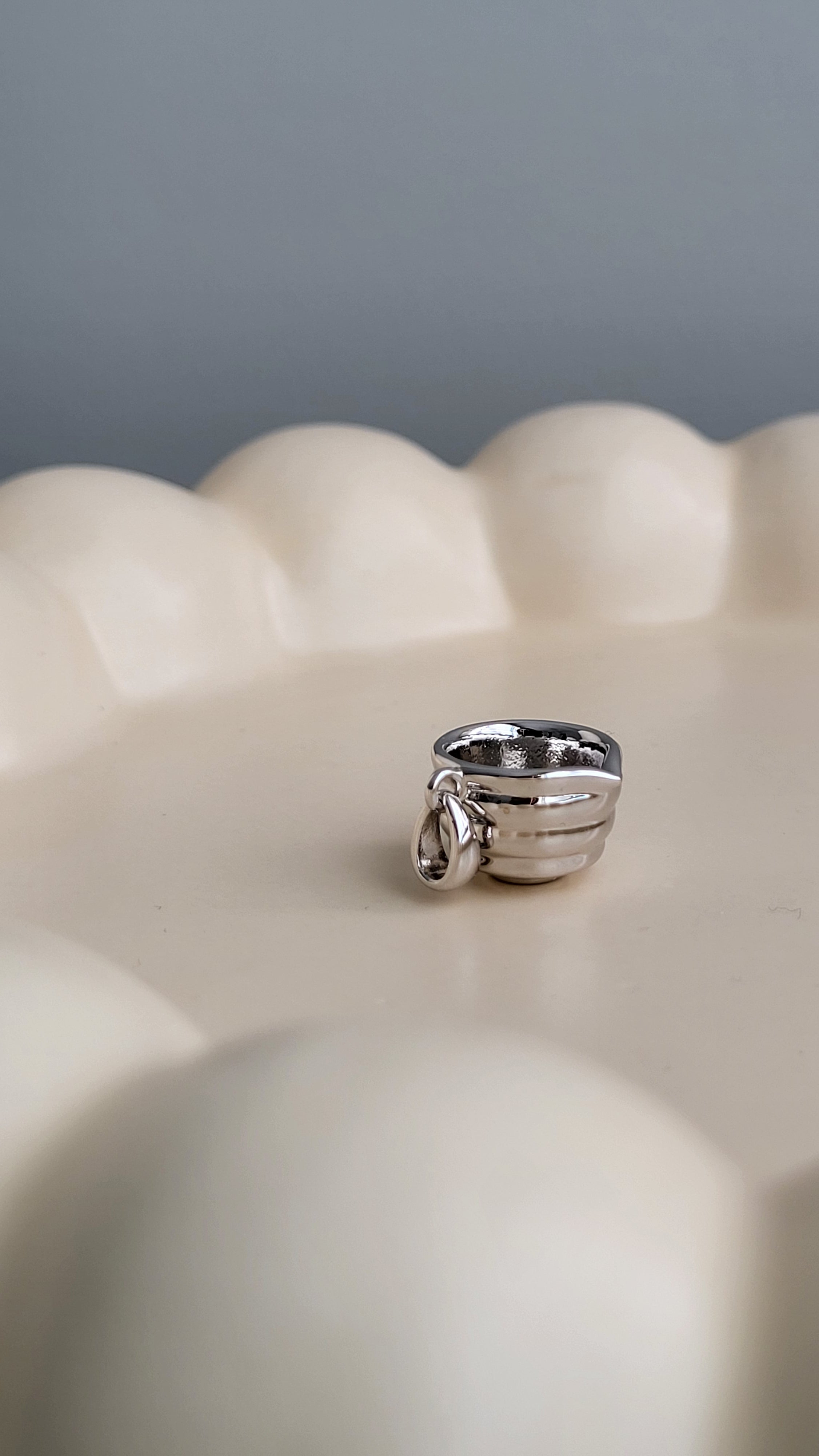 The Sui Matcha Bowl with Spout Charm in Silver or Gold