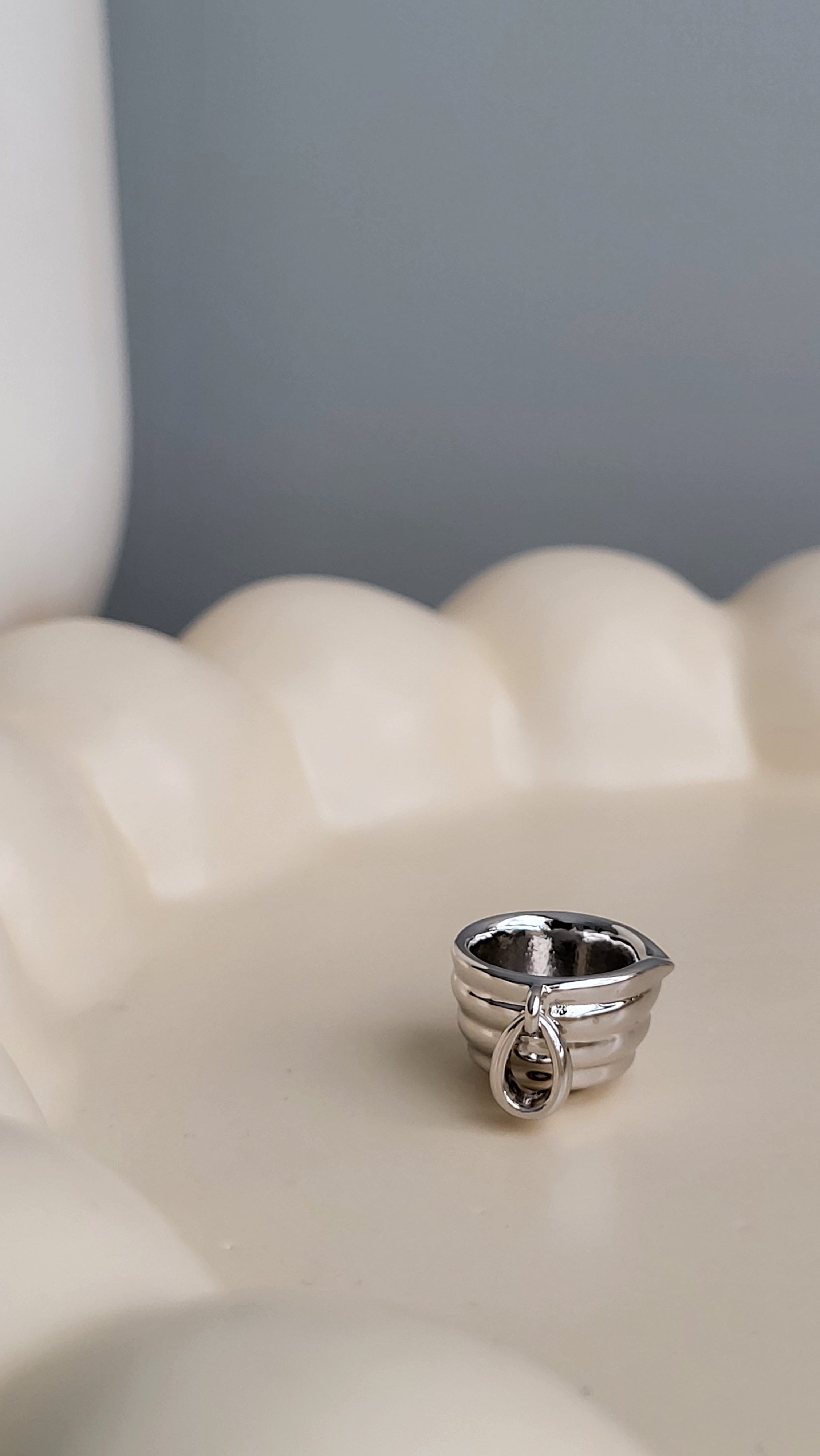 The Sui Matcha Bowl with Spout Charm in Silver or Gold