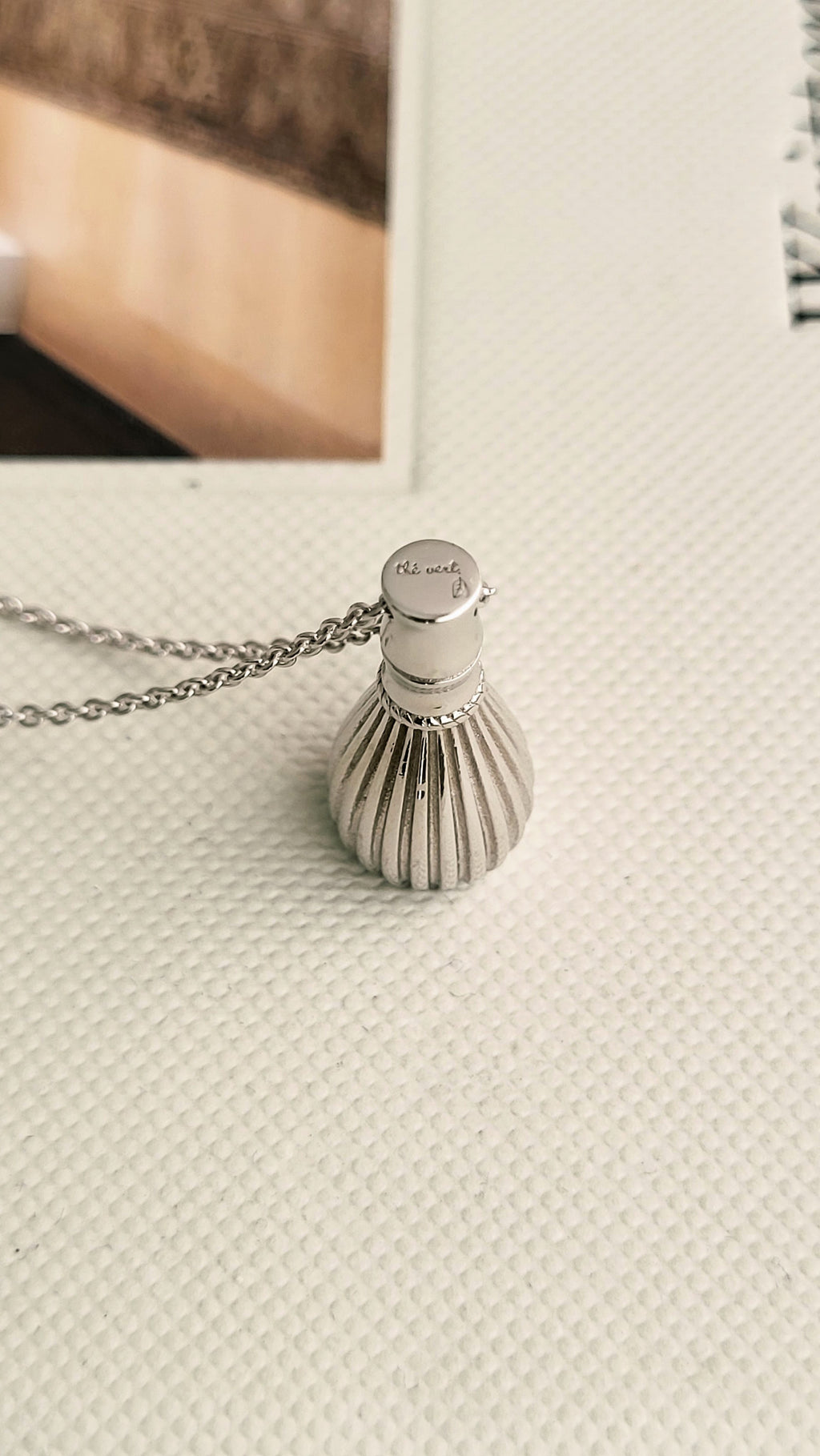 The Sana Matcha Whisk Necklace in Silver