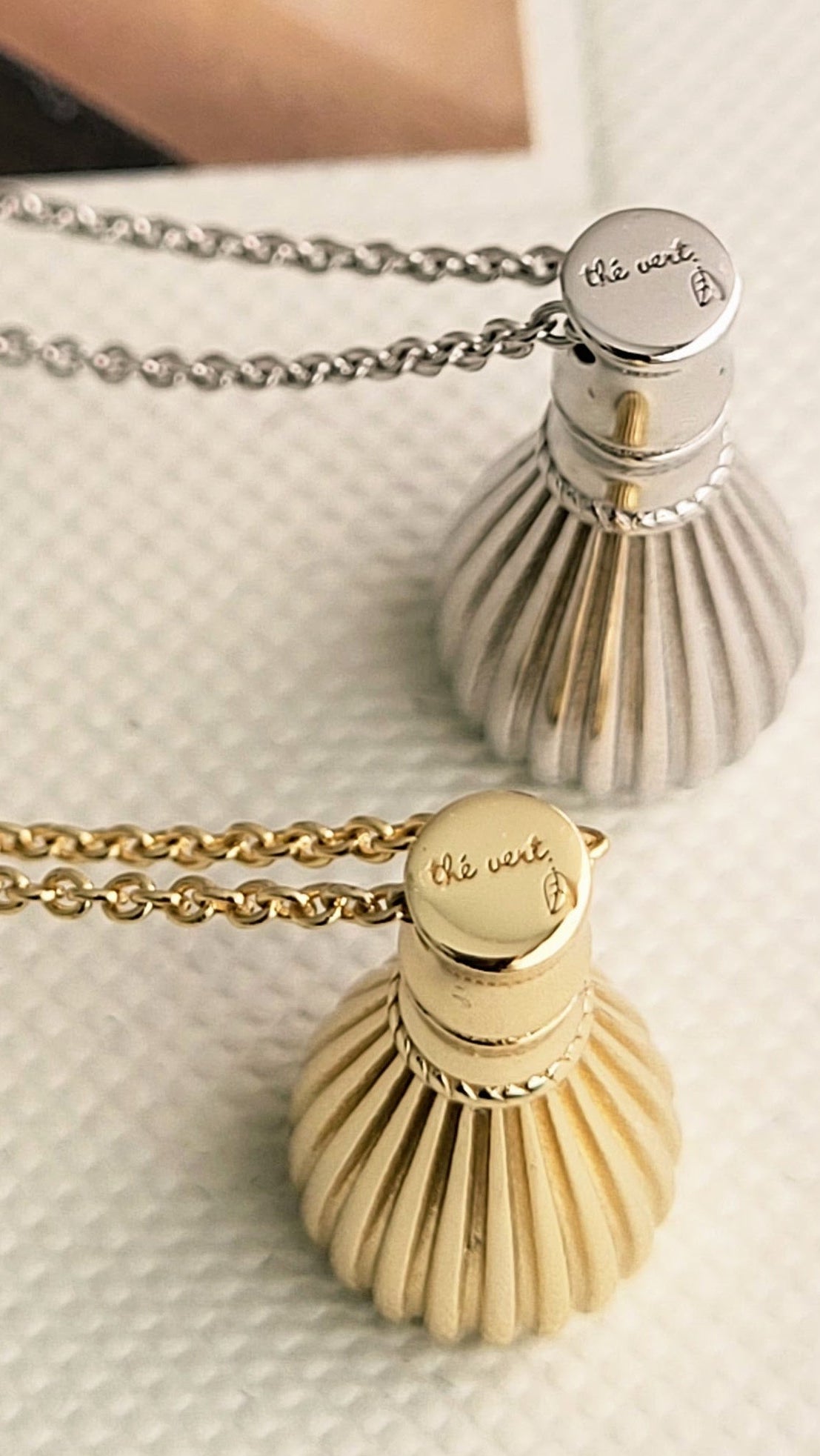 The Sana Matcha Whisk Necklace in Gold